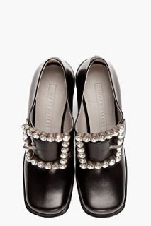 Marc Jacobs Black Leather Buckled Pilgrim Heels for women