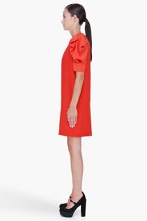 Chloe Red Silk Sleeve Crepe Dress for women