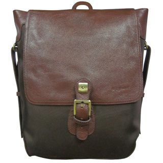 Amerileather Dark Brown Ballistic Nylon & Leather Two tone Backpack
