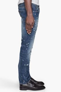 McQ Alexander McQueen Washed Indigo Heavy Bullethole Jeans for men