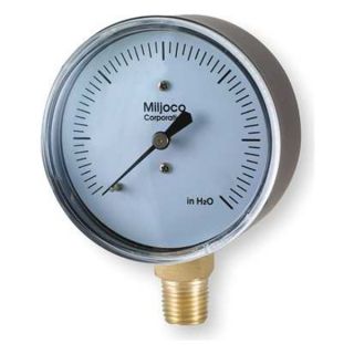 Miljoco LP2507L210 Pressure Gauge, 2 1/2 In, 0 to 15 In WC