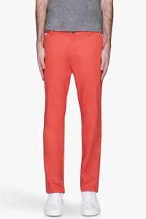 SLVR Burnt Orange Basic Cotton Trousers for men