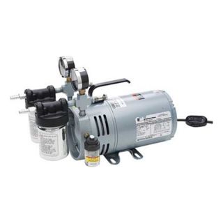 Gast 0523 V4 SG588DX Vacuum Pump, Rotary Vane, 1/4 HP, 26 In HG