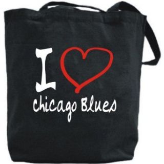 Canvas Tote Bag Black  I Love Chicago Blues  Music