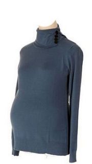 Lilo Maternity Turtleneck Sweater Teal Clothing