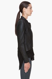 Helmut Lang Leather Sleeve Drift Jacket for women