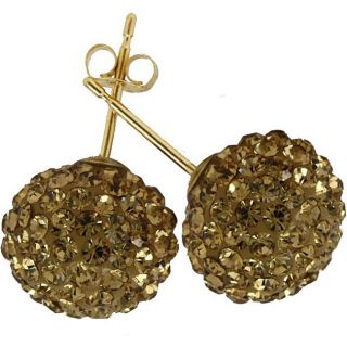 14k Yellow Gold Champagne Crystal Ball Stud Earrings Today $39.99 1.0