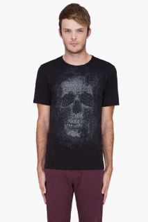 John Varvatos U.S.A. Black Chainmail Skull Graphic T shirt for men