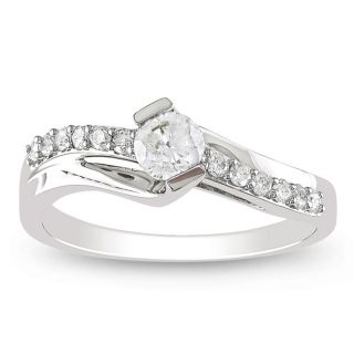 Miadora 10k White Gold 1/2ct TDW Diamond Engagement Ring MSRP $1,698