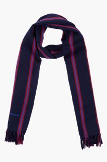 Dsquared2 Navy Striped Wool Scarf for men