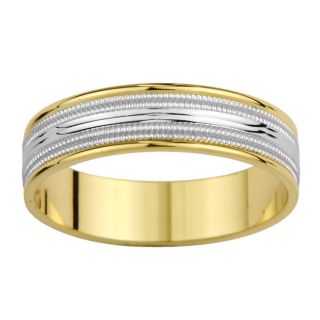 14k Two tone Gold Womens Milligrain Wedding Band MSRP $552.84 Sale