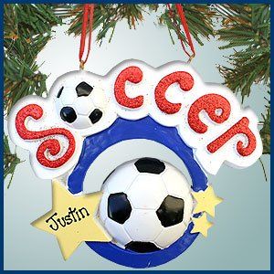 Personalized Christmas Ornaments   Soccer Ring of Stars