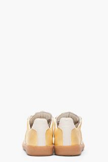 Maison Martin Margiela Gold And Beige Hand finished Sneakers for women