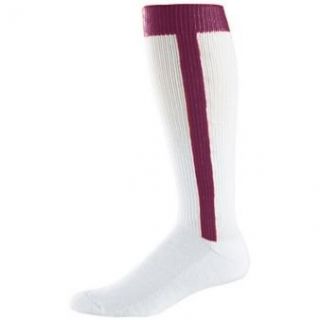 Intermediate Baseball Stirrup Socks   White and Maroon