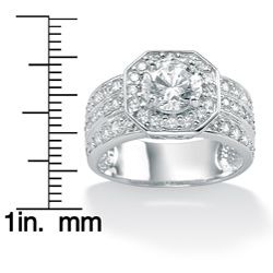 Ultimate CZ 10k White Gold Cubic Zirconia Octagon Ring