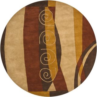 Hand tufted Mandara Brown New Zealand Wool Rug (79 Round) Today $304