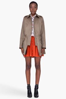 Thakoon Addition Taupe Drawstring Trench Coat for women