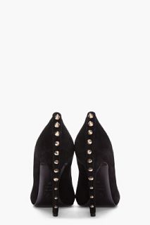 Alexander McQueen Black Studded Suede Heels for women