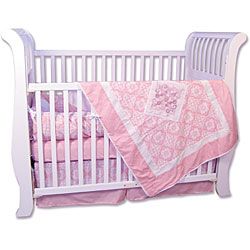 Trend Lab Versailles Pink and White 4 piece Crib Bedding Set