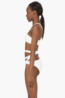 Herve Leger Cream Cut out One Piece for women