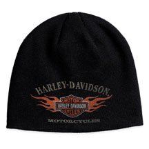 Harley Davidson® Mens Flame Bar & Shield Logo Knit Cap