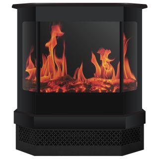 Warm House Black Arched Glass Electric Fireplace