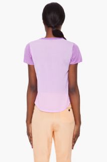 3.1 Phillip Lim Purple Silk Trim T shirt for women