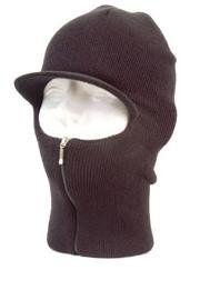 Easy ZIP Down Knit SKI Visor Face Mask Zipper up Balaclava