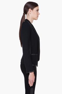 Barbara Bui Black Leather Trimmed Blazer for women