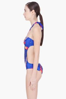 We Are Handsome Blue Jellyfish Backless Poison One Piece Swimsuit for women