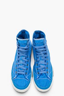 Diesel Bright Blue Twill Exposure I Sneakers for men