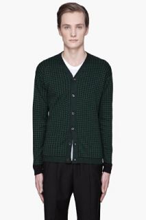 Marni Green And Black Cotton cashmere Cardigan for men