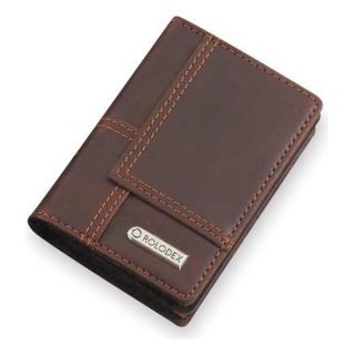 Rolodex 22335 Business Card Book, 36 Ct, Brown, Leather