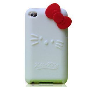 Hello Kitty White Silicone with Red Bow Cover Case for