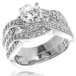 Tressa Sterling Silver Cubic Zirconia Bridal and Engagement Style Ring