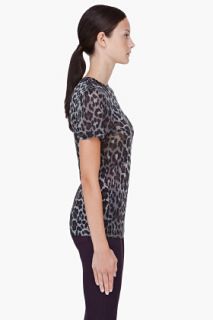 Christopher Kane Grey Leopard Print T shirt for women