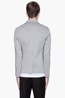 Wings + Horns Heather Grey Double Faced Knit Blazer for men