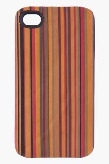 Paul Smith  Brown Striped Leather Iphone Case for men