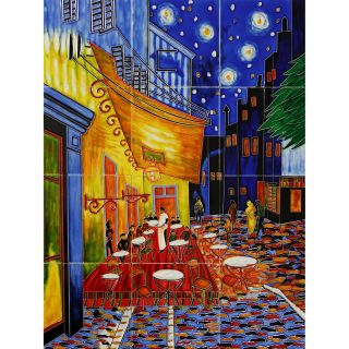Van Gogh Cafe Terrace at Night Mural Wall Tiles