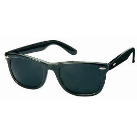 1980s Black Wayfarer Style Fashion Sunglasses with Super