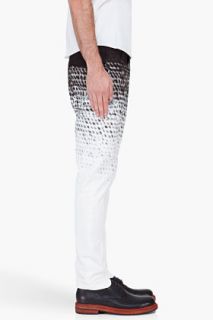 Ann Demeulemeester White Dyed Dot Print Trousers for men