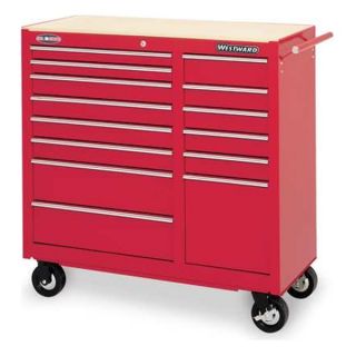 Westward 1RC73 Rolling Cabinet, 41 W, 14 Drawer, Red