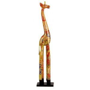 Multicolor Giraffe Statue Sculpture Hand painted 40Tall