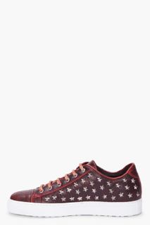 Dsquared2 Burgundy Studded Jets Sneakers for men