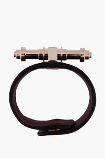 Givenchy Black Leather Obsedia Cuff for women