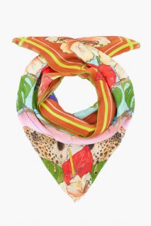 Matthew Williamson Silk Leopard Floral Print Scarf for women