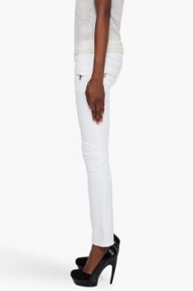 Balmain White Skinny Moto Jeans for women