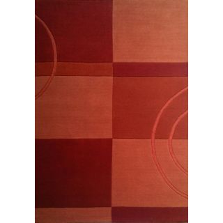 Hand tufted Geometric Brown/ Orange Wool Rug Today $199.99   $439.99