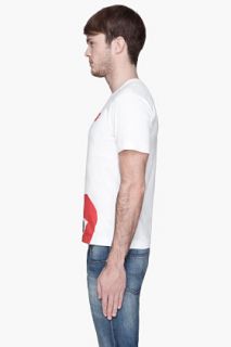 Comme Des Garçons Play  White Red Logo And Applique Peek a boo T shirt for men