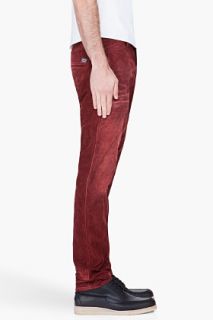 Diesel Burgundy Slim Chi Blado Cords for men